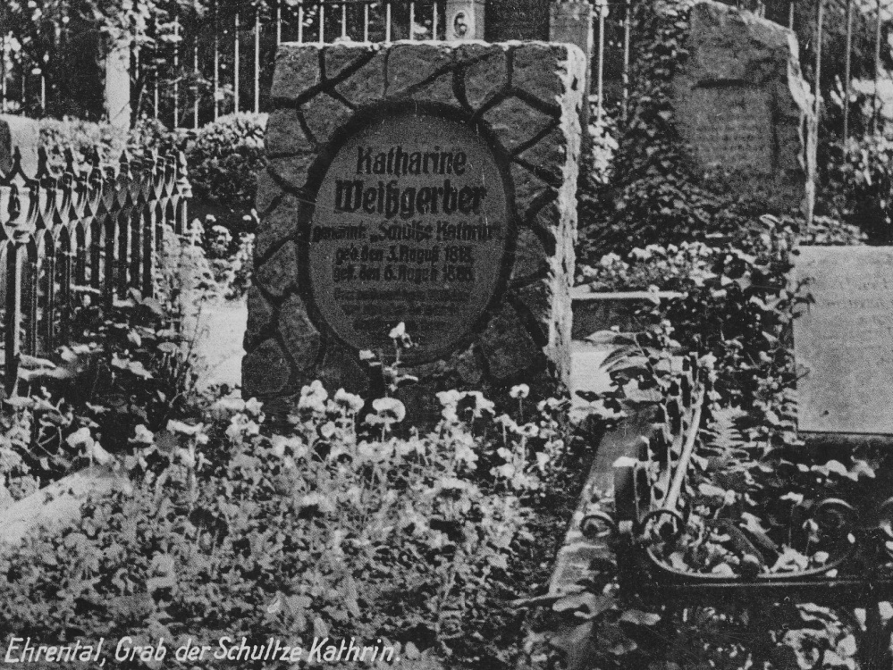 Das Grab von Katharine Weißgerber früher