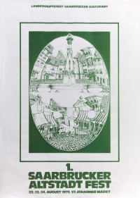 Historisches Plakate zum 1. Saarbrücker Altstadtfest 1975