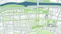 Lageplan, 3. Preis: FLOSUNDK architektur + urbanistik GmbH (Saarbrücken), Juca architektur und landschaftsarchitektur GbR (Berlin) und WSV Ingenieure (Saarbrücken)