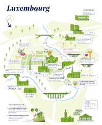 Plan zeigt die Stadt Luxemburg