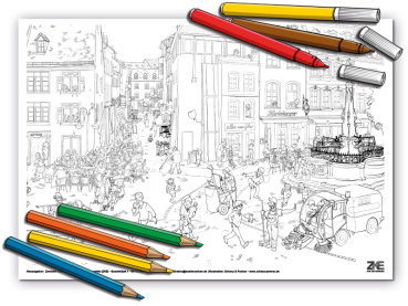 Ausmalbild ZKE "St. Johanner Markt" von Jürgen Schanz Image