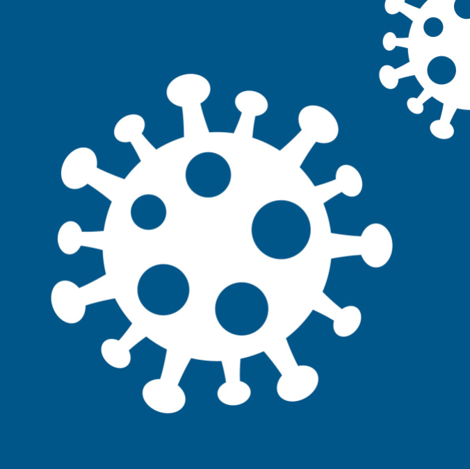 Viren auf blauem Hintergrund