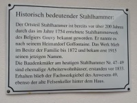 4. Station: Historisch bedeutender Stahlhammer Arbeiterhäuser (Schild)