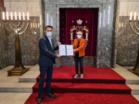 OB Conradt und Ricarda Kunger von der Synagogengemeinde Saar 