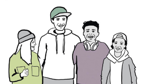 Eine Gruppe Jugendlicher