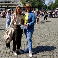 Bürgermeisterin Barbara Meyer mit Dr. Lesya Matiyuk von info.saar.ua Bürgermeisterin Barbara Meyer mit Dr. Lesya Matiyuk von info.saar.ua