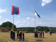 OB Conradt besucht das Zeltlager der Jugendfeuerwehr in Eschringen am 24. Juli