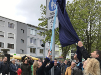 Symbolische Eröffnung der erweiterten Fußgängerzone am St. Johanner Markt