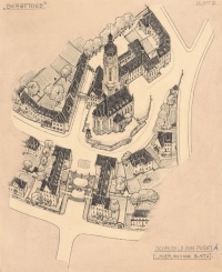 Wettbewerbsentwurf "Bergfried" zur Bebauung des Trillers, 1909. TU Berlin, Architekturmuseum, Inv.-Nr. 20369, Blatt 5 