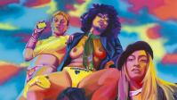 4xwumms Kunstwerk bunt stellt 3 Frauen dar