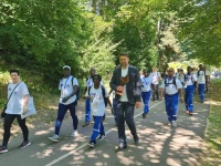 Special Olympics Host Town:  Spaziergang von OB Conradt und Delegation aus Benin im DFG