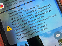 Bombenentschärfung 23. Juli 2023: Cell Broadcast Warnmeldung