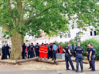 Bombenentschärfung 23. Juli 2023: Einsatzzentrale an der Kirchbergschule