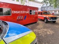 Bombenentschärfung 23. Juli 2023: Einsatzzentrale an der Kirchbergschule Bombenentschärfung 23. Juli 2023: Einsatzzentrale an der Kirchbergschule