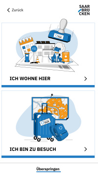 Screenshot Saarbrücken-App