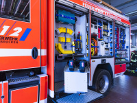 Ausstattung eines Feuerwehrautos 