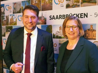 Neujahrsempfang 2024: OB Conradt mit Mininsterpräsidentin Anke Rehlinger