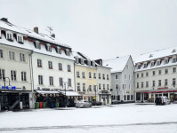 Der St. Johanner Markt bedeckt von Schnee