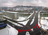 Schnee über Saarbrücken