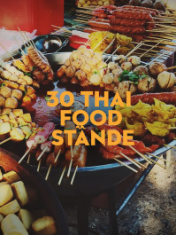 Thailändisches Essen, Aufschrift "30 Thai Food Stände"