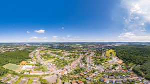 Ansicht von Oben auf ein Dorf