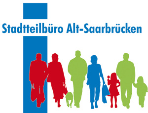 Das Logo zeigt mehrere schemenartig gezeichnete Menschen und den Schriftzug "Stadtteilbüro Alt-Saarbrücken".