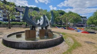 Brunnen auf dem Nanteser Platz in Alt-Saarbrücken, 2025.