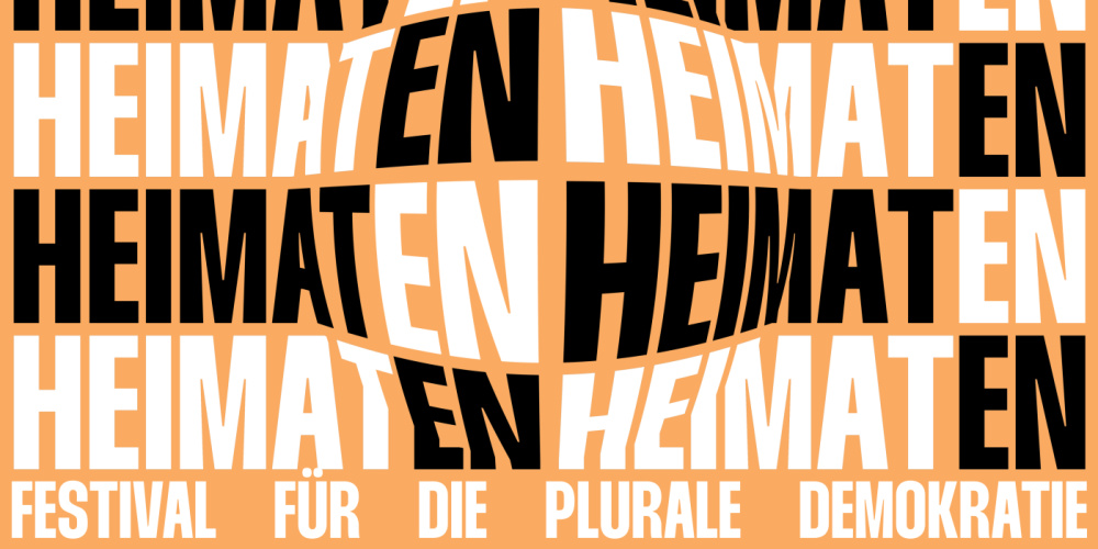 Wort Heimaten in schwarz und weiß heimaten Festival Pressefoto