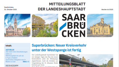 Erste Seite des Mitteilugsblatts mit Texten und Bildern