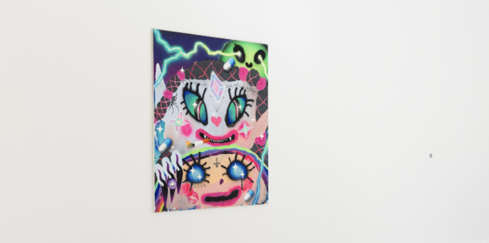 Eternal Cosmic Fun von Bel Fullana Buntes Bild mit unterschiedlichen Figuren darauf