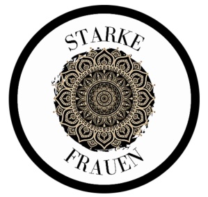 Schriftzug in einem schwarzen Kreis mit Mandala auf weißem Grund Schriftzug in einem schwarzen Kreis mit Mandala auf weißem Grund